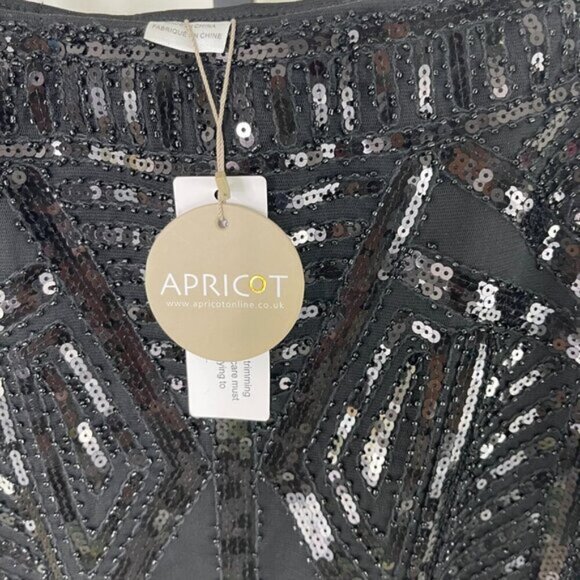 Womens Black Slim Fit Sequin Bead Placement Pencil Mini Skirt - Picture 5 of 12